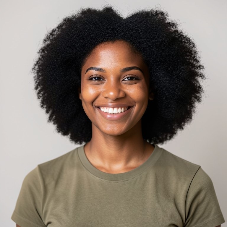 Afro Puff Try-On example