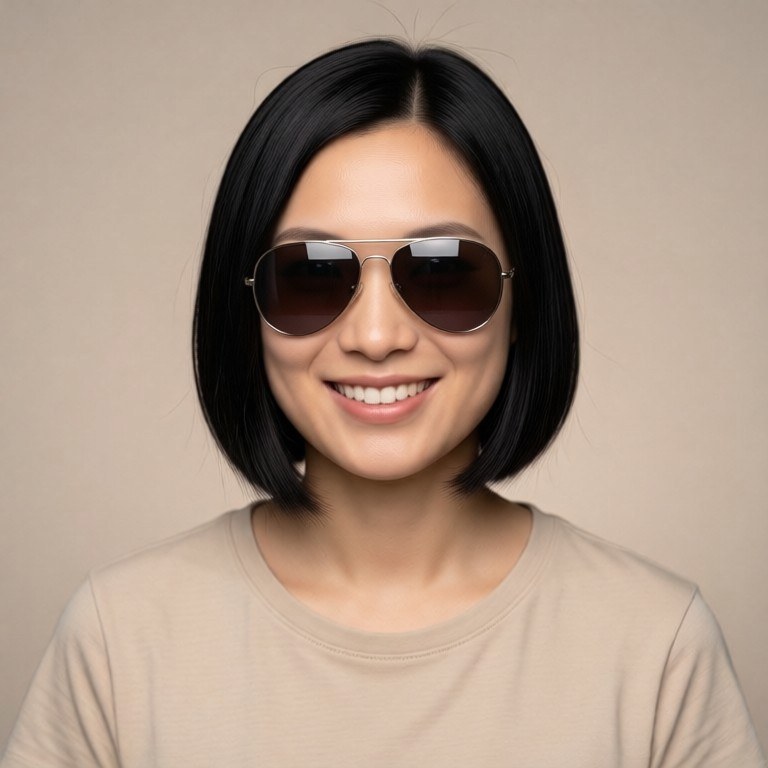 Aviator Sunglasses Try-On example result