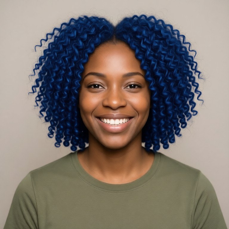 Blue Hair Try-On example result