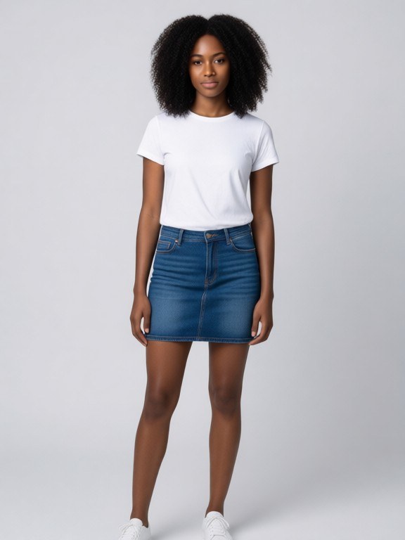 Denim Skirt Try-On example result