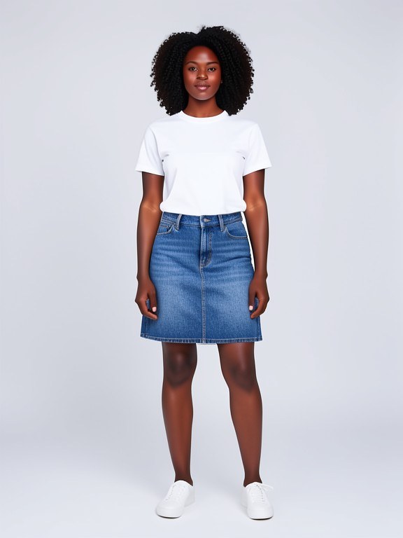 Denim Skirt Try-On example