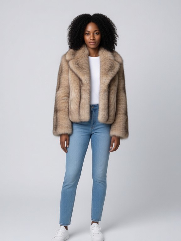 Fur Coat Try-On example result