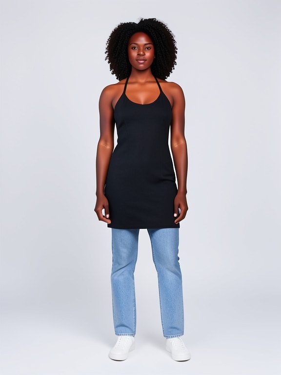 Halter Neck Dress Try-On example