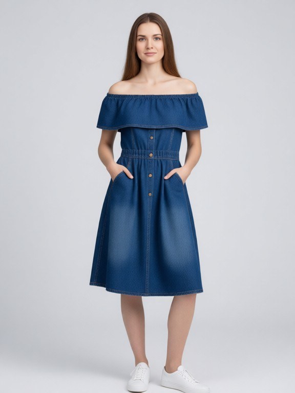Off-Shoulder Dress Try-On example result