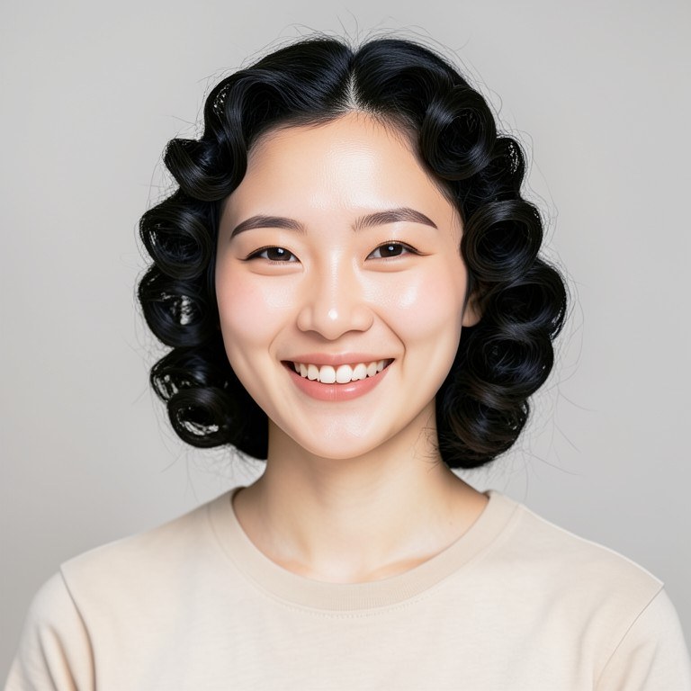Pin Curls Try-On example