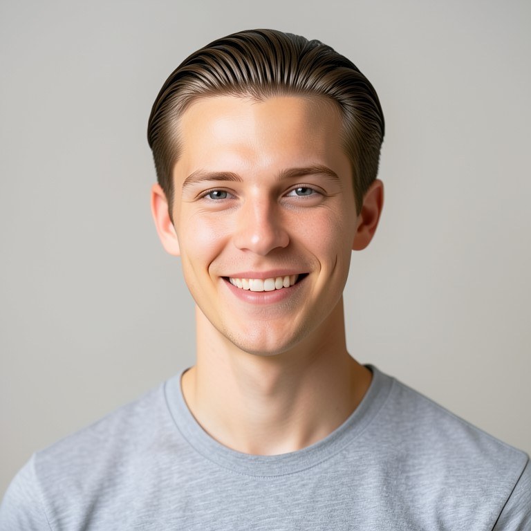 Slicked Back Hair Try-On example