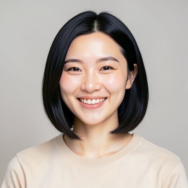 V-Cut Hair Try-On example