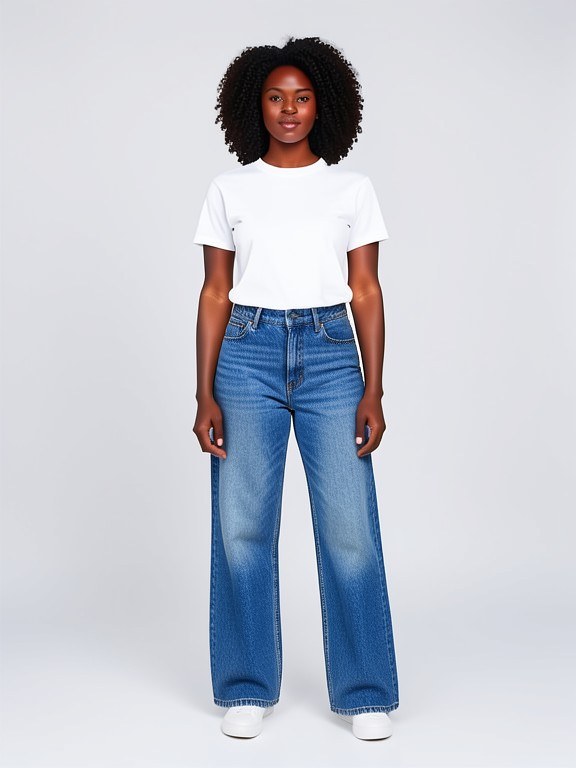 Wide Leg Jeans Try-On example