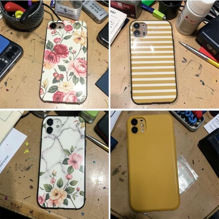Batch grid of phone cases, one style — reference 1