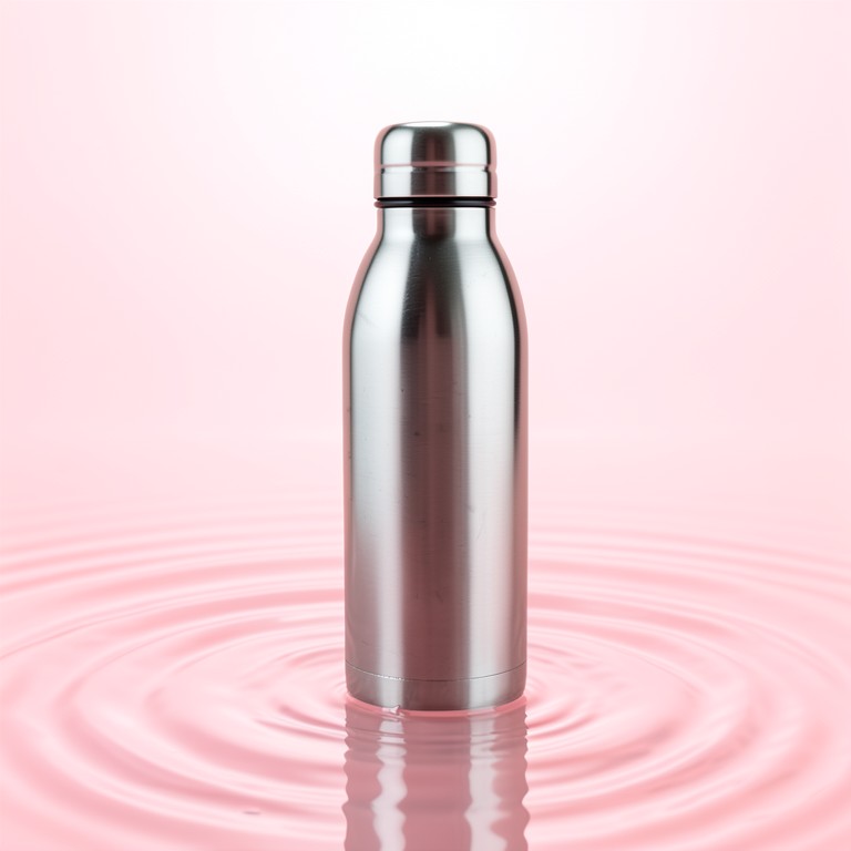 Office desk to pink rippling water — after